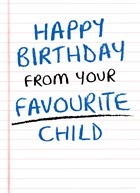 dad birthday favourite child card